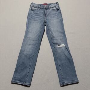 Jennifer Lopez Sculpt Mid-Rise Capri Jeans Blue Denim Classic Zip Fly Women’s 4